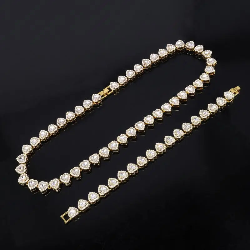 Midnight Heart Cuban Link Chain